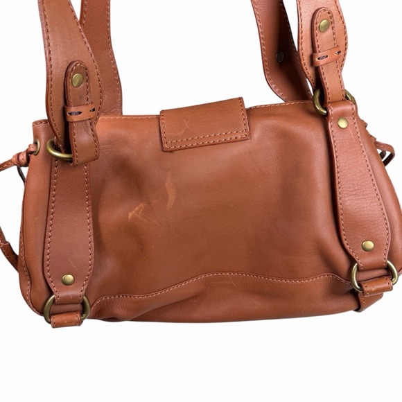 Wilson Leather Brown Small Shoulder Bag Genuine Leather Brass Hardware Y2K - Picture 6 of 11